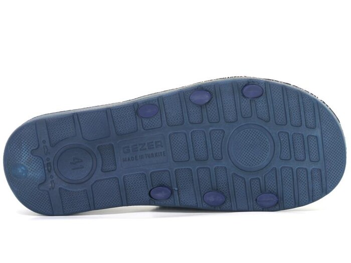 Gezer Merdane 15190.00 Çift Toka Koleksiyon Lux Eva Terlik Lacivert - Mavi - Beyaz - 3