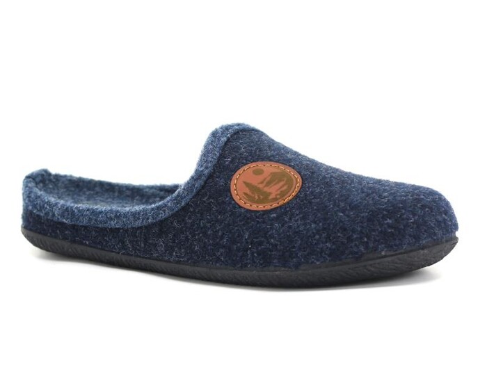 Gezer Merdane 15341.00 Gondol PVC İçi Çıkan Keçeli Kutulu Ev Terliği Lacivert - Gezer