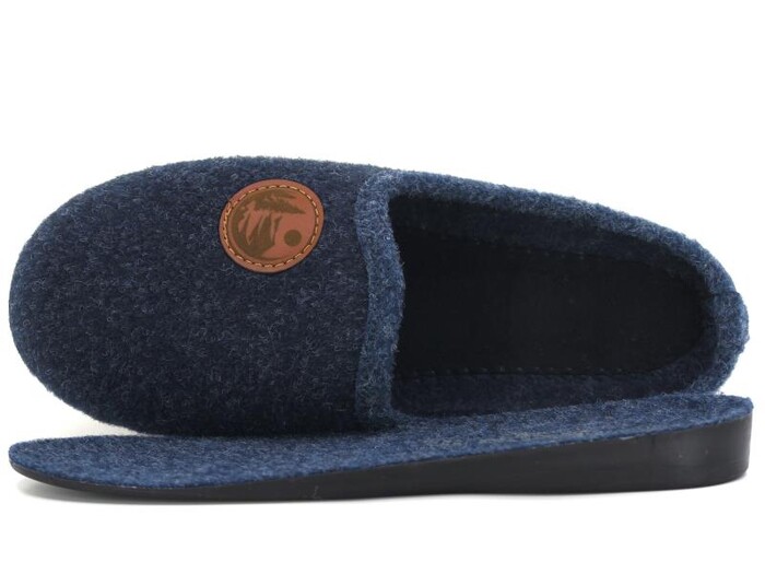 Gezer Merdane 15341.00 Gondol PVC İçi Çıkan Keçeli Kutulu Ev Terliği Lacivert - Gezer (1)