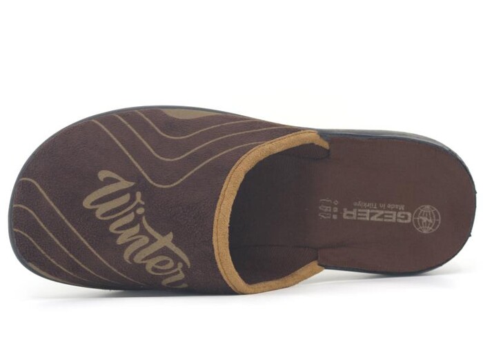 Gezer Merdane 15366.00 Kışlık Cırtlı Ev Terliği Kahve - 2