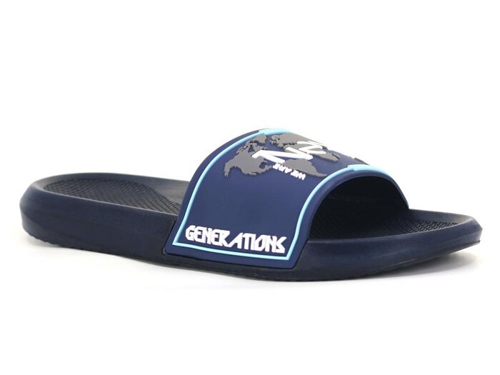 Gezer Merdane 15584.00 Düz Yüz Günlük Terlik Lacivert - Buz Mavisi - Gezer