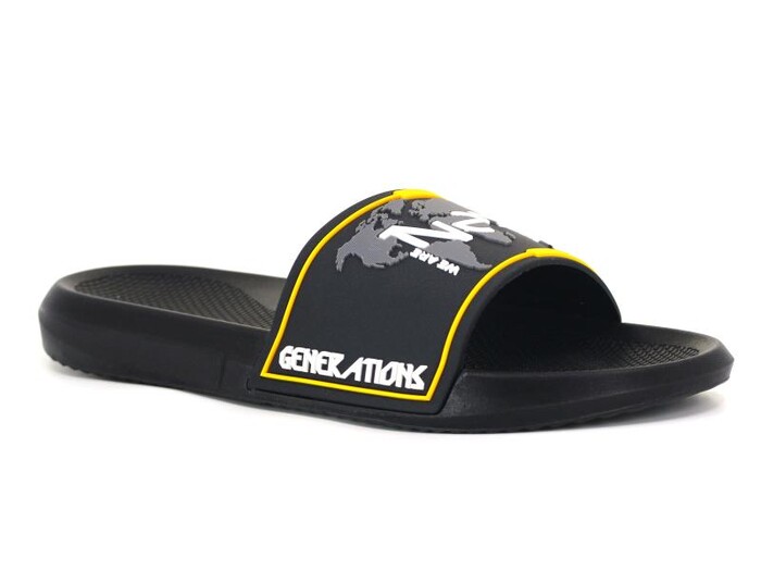 Gezer Merdane 15584.00 Düz Yüz Günlük Terlik Siyah - Sarı 