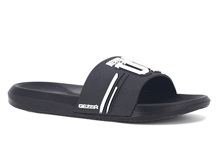 Gezer Merdane 15837.00 Düz Yüz Never Give Up Günlük Terlik Siyah - Beyaz - 1