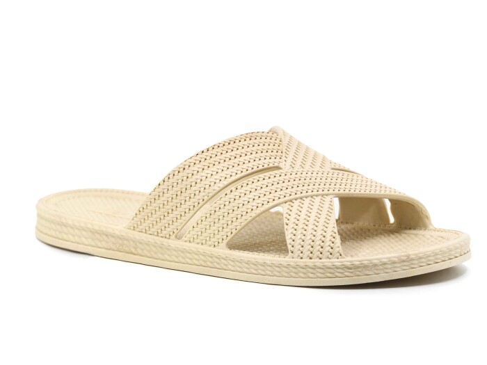 Gezer Merdane 16021.00 Çapraz Geçmeli Airblow Kaydırmaz Terlik Bej - 1