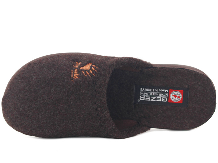 Gezer Merdane 16092.00 Poli Kışlık Ev Terliği Kahve - Gezer (1)