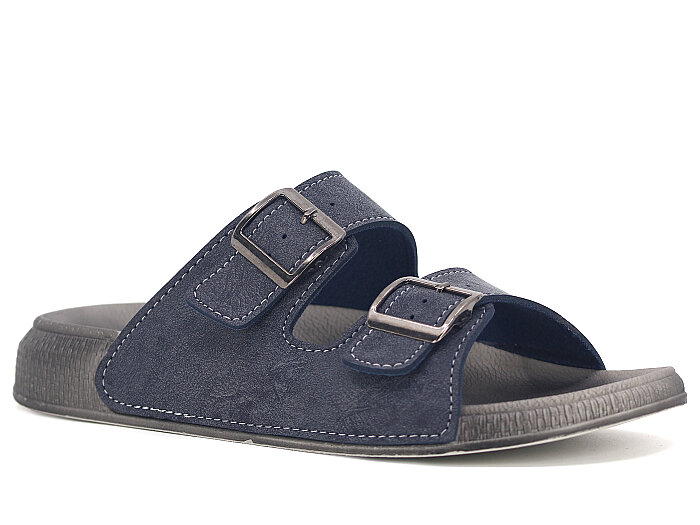 Gezer Merdane 16386 Çift Toka Günlük Terlik Lacivert - 1