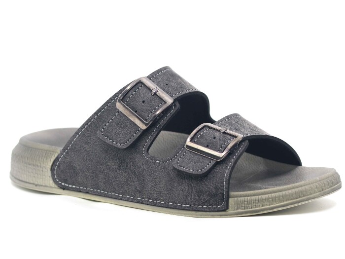 Gezer Merdane 16386 Çift Toka Günlük Terlik Siyah - 1