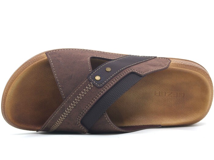 Gezer Merdane 16387.00 Çapraz Günlük Terlik Kahve - Gezer (1)