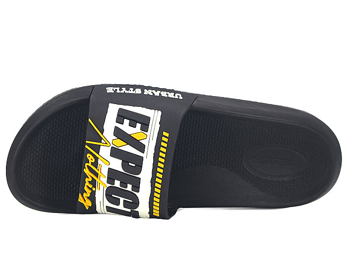 Gezer Merdane 16504.00 Düz Yüz Günlük Terlik Siyah - Beyaz - Sarı - Gezer (1)