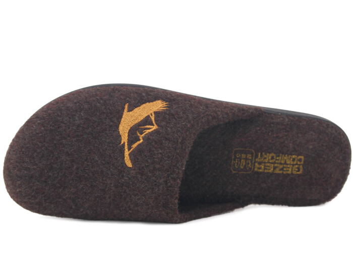 Gezer Merdane 16603.00 Kışlık Cırtlı Keçeli Ev Terliği Kahve - Gezer (1)