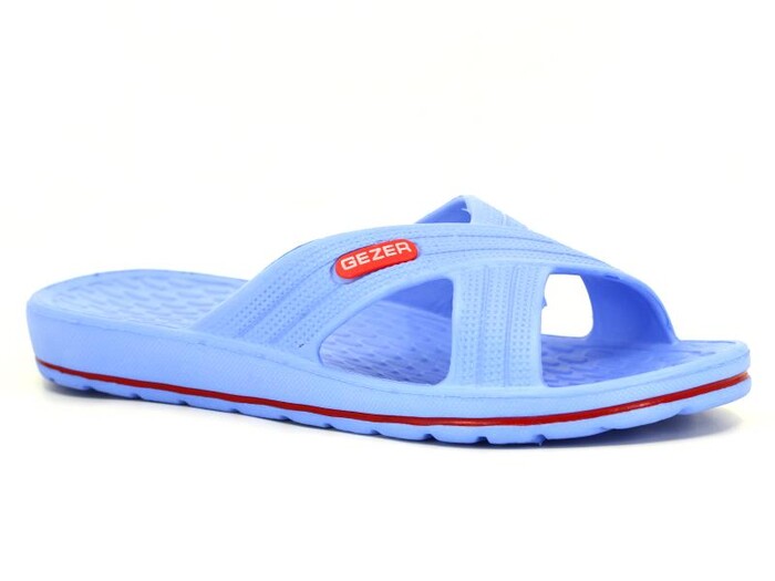 Gezer Merdane 08416.00 Çapraz Çizgili Eva Terlik Mavi - Gezer