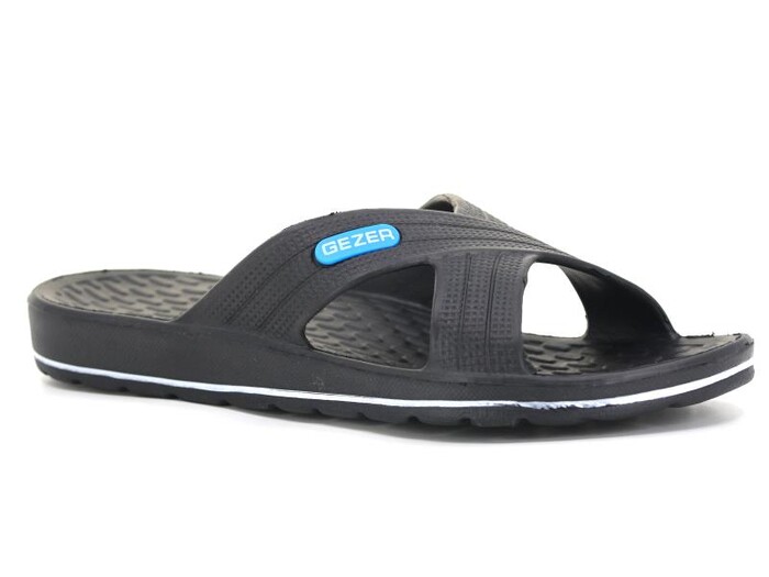 Gezer Merdane 08416.00 Çapraz Çizgili Eva Terlik Siyah - Gezer