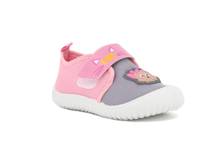 Gezer Patik 03410.01 Kız Keten Ayakkabı Gri - Pembe 