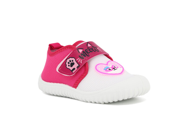 Gezer Patik 03447.00 Kız Keten Ayakkabı Beyaz - Fuşya - 1