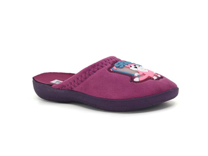 Gezer Patik 10063.06 Traşlı Kauçuk Baskılı Ev Terliği Mor 