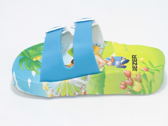 Gezer Patik 11364 Air Blow Çift Toka Kaydırmaz Terlik Açık Mavi - Beyaz - 2