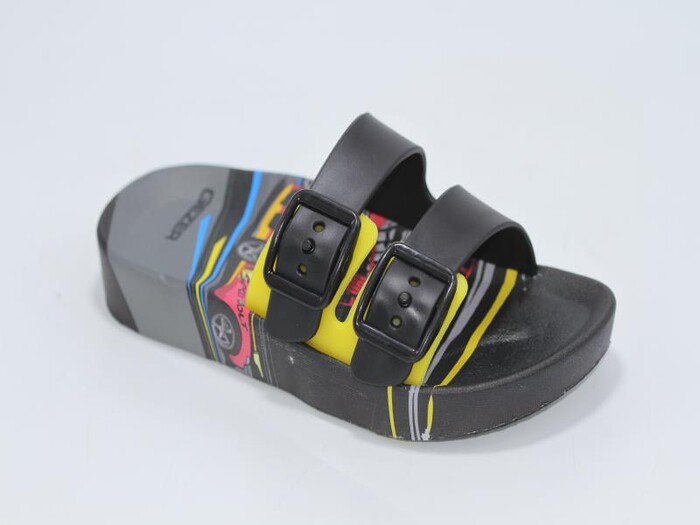 Gezer Patik 13130.00 Air Blow Çift Toka Kaydırmaz Terlik Sarı - Siyah - Gezer