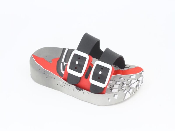 Gezer Patik 14025.00 Air Blow Çift Toka Kaydırmaz Terlik Kırmızı - Siyah - Gezer