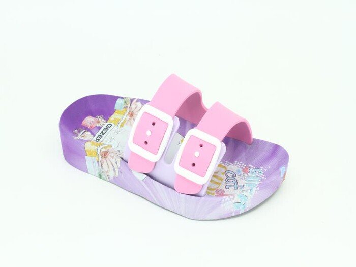 Gezer Patik 14033.00 Air Blow Çift Toka Kaydırmaz Terlik Lila - Koyu Pembe - 1