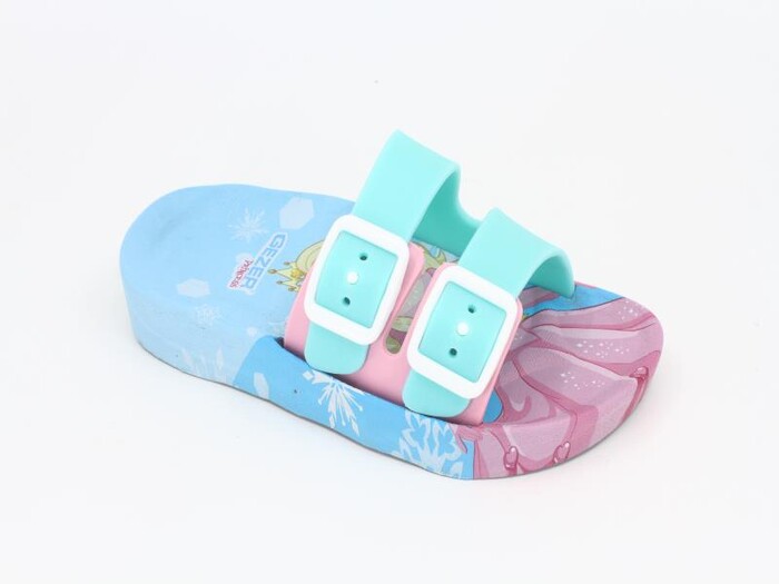 Gezer Patik 14039 Air Blow Çift Toka Kaydırmaz Terlik Pembe - Mint Yeşili 