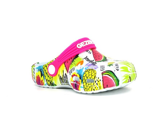 Gezer Patik 14082 Eva Figürlü Cross Terlik Pembe - Thumbnail