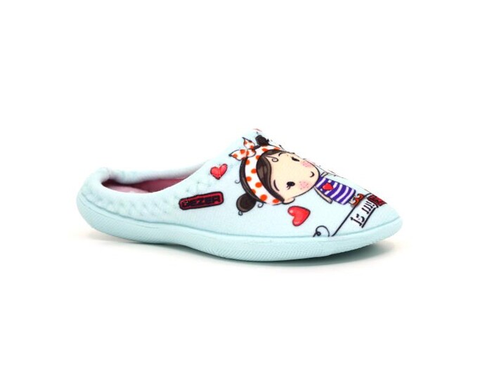 Gezer Patik 14526.00 Gondol Baskılı Kız Ev Terliği Mavi - 1