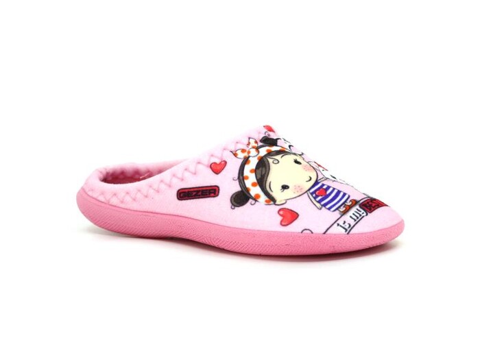 Gezer Patik 14526.00 Gondol Baskılı Kız Ev Terliği Pembe - Gezer