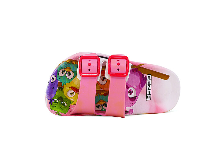Gezer Patik 14786.00 Air Blow Çift Toka Kaydırmaz Terlik Beyaz - Pembe - Gezer (1)