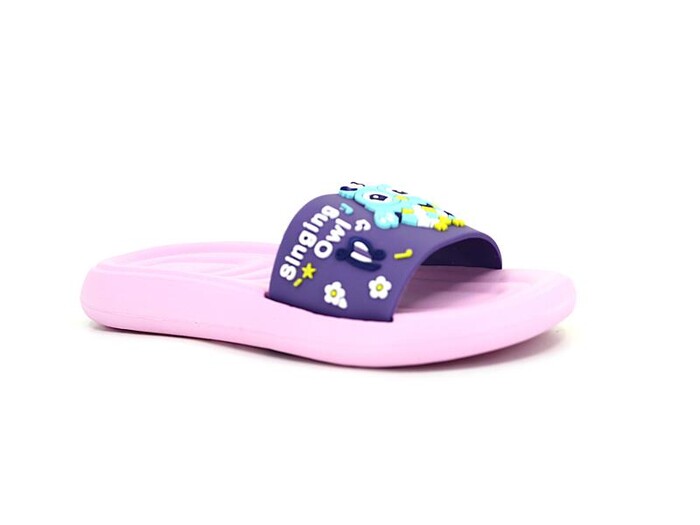 Gezer Patik 15044 Baykuş Baskılı Lux Eva Terlik Lila - Pembe