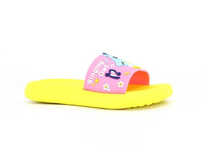 Gezer Patik 15044.00 Baykuş Baskılı Lux Eva Terlik Pembe - Sarı - Gezer