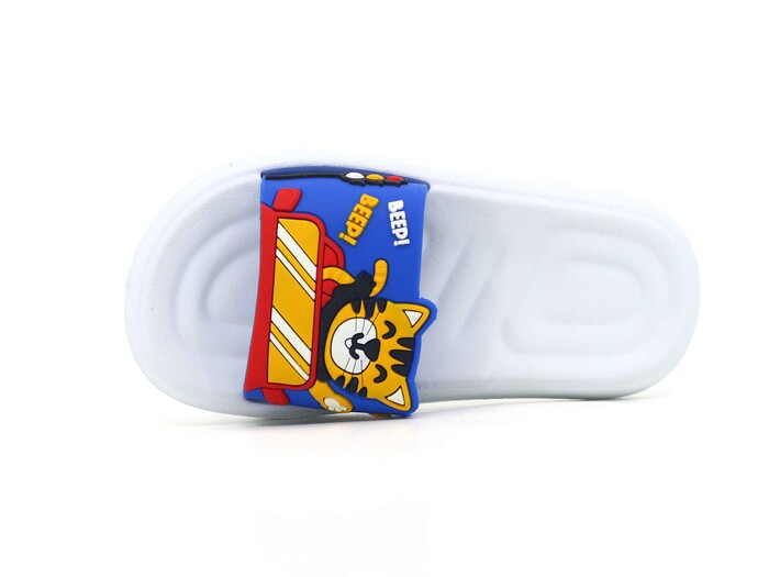 Gezer Patik 15046.00 Figürlü Düz Yüz Lux Eva Terlik Saks Mavi - Beyaz - Gezer (1)