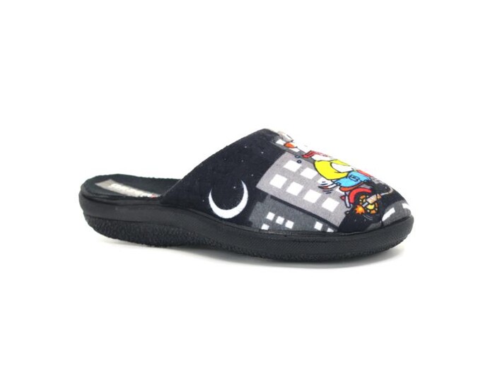 Gezer Patik 15417.00 Traşlı Baskılı Erkek Ev Terliği Siyah - Gezer