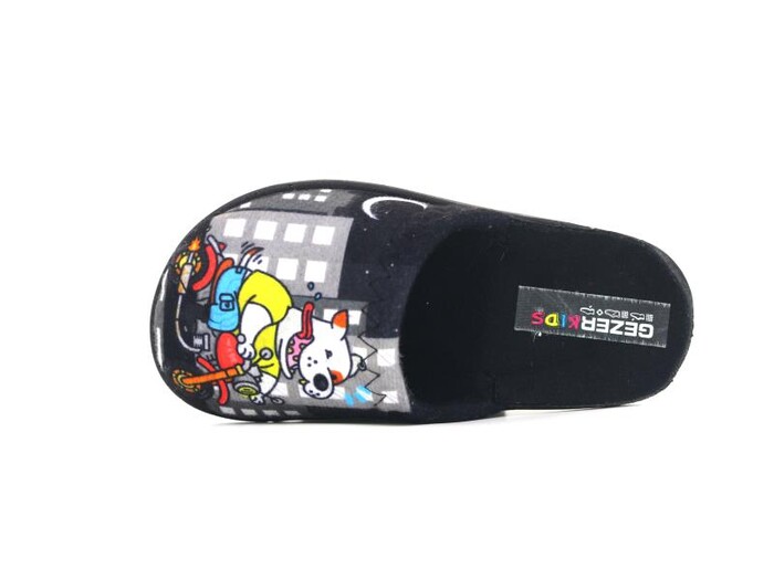 Gezer Patik 15417.00 Traşlı Baskılı Erkek Ev Terliği Siyah - Gezer (1)