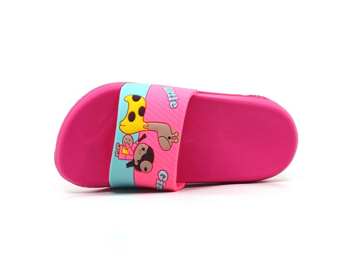 Gezer Patik 15565.00 Düz Yüz Figürlü Kız Günlük Terlik Fuşya - Gezer (1)