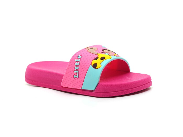 Gezer Patik 15565.00 Düz Yüz Figürlü Kız Günlük Terlik Fuşya - Gezer