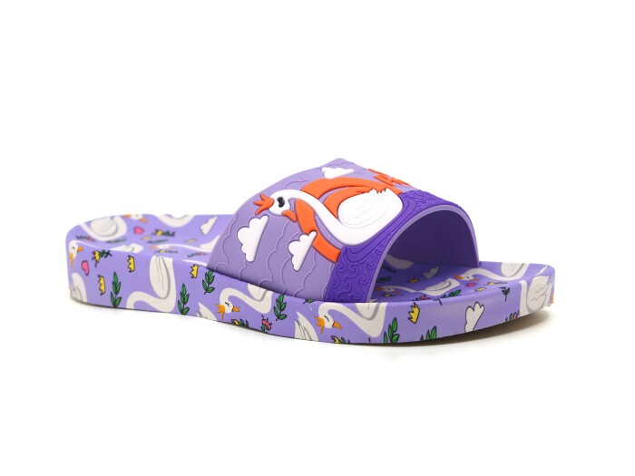 Gezer Filet 16260.00 Düz Yüz Figürlü Kız Lux Eva Terlik Eflatun - Lila - Beyaz - 1