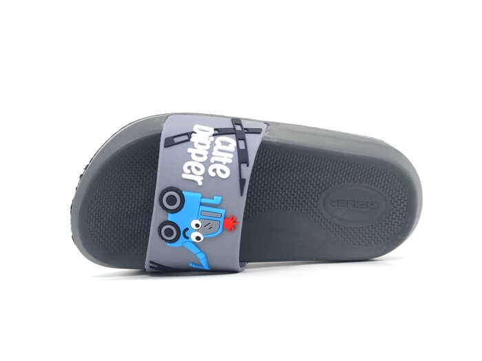 Gezer Patik 16266.00 Düz Yüz Figürlü Erkek Günlük Terlik Gri - Gezer (1)