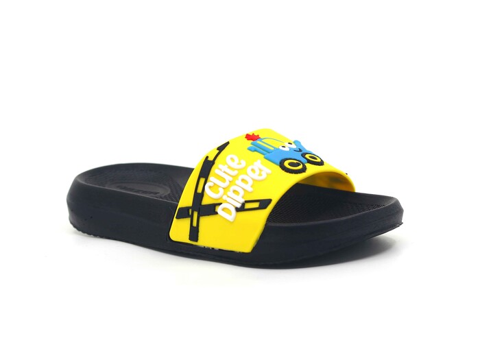 Gezer Patik 16266.00 Düz Yüz Figürlü Erkek Günlük Terlik Sarı - Siyah - Gezer