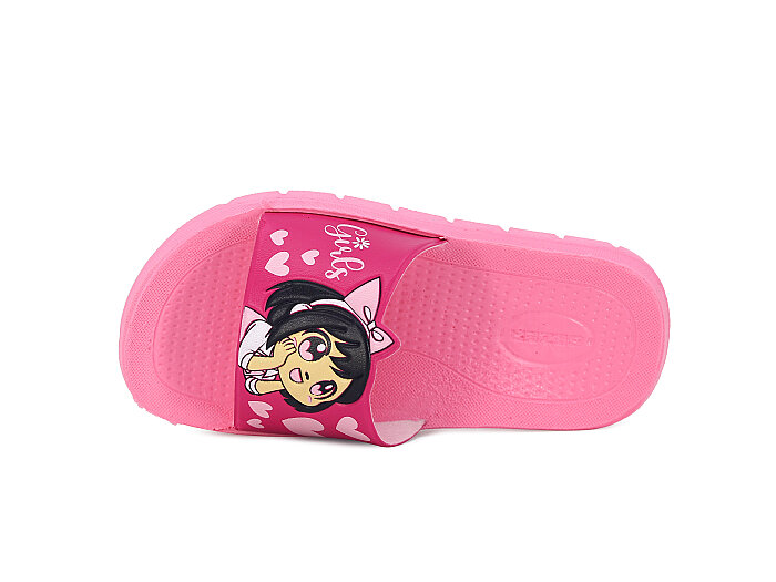 Gezer Patik 16817.00 Düz Yüz Figürlü Kız Günlük Terlik Fuşya - 2