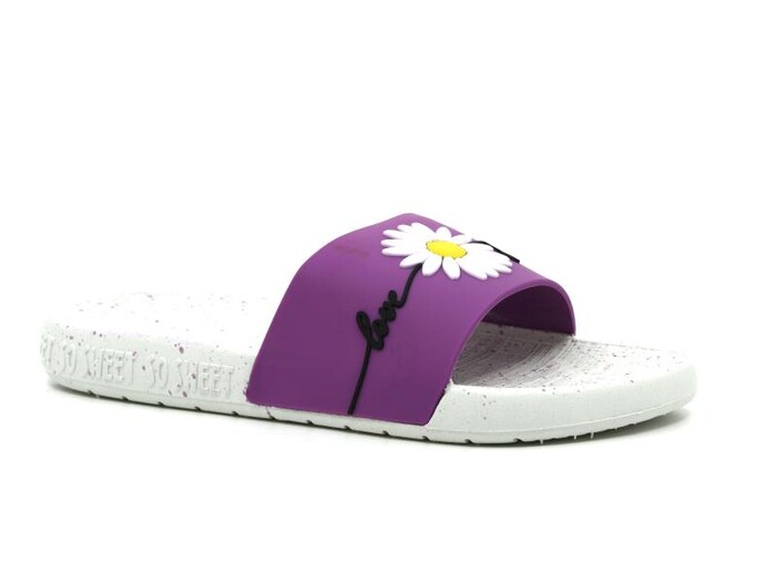 Gezer Zenne 14041.00 Air Blow Düz Yüz Çiçekli Kaydırmaz Terlik Menekşe - Gezer