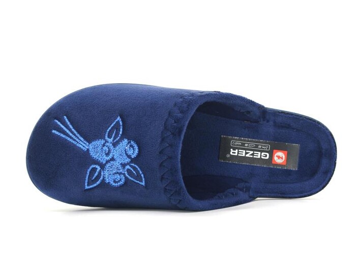 Gezer Zenne 14450.00 Nakışlı Traşlı Ev Terliği Lacivert - Gezer (1)