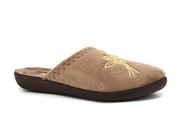 Gezer Zenne 14450.00 Nakışlı Traşlı Ev Terliği Sütlü Kahve - 1