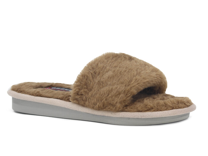 Gezer Zenne 14585.00 Burnu Açık Ev Terliği Açık Vizon - 1