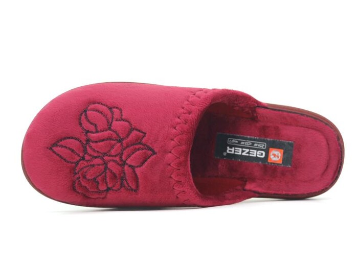 Gezer Zenne 15241.00 Nakışlı Traşlı Ev Terliği Bordo - Gezer (1)