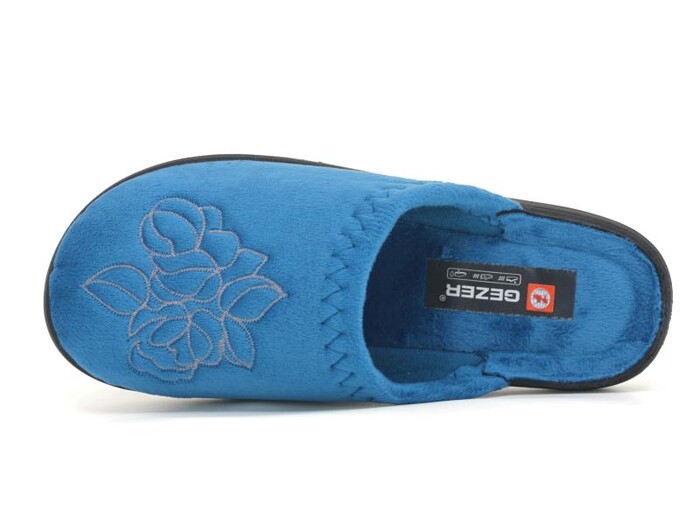 Gezer Zenne 15241.00 Nakışlı Traşlı Ev Terliği Petrol Mavisi - 2