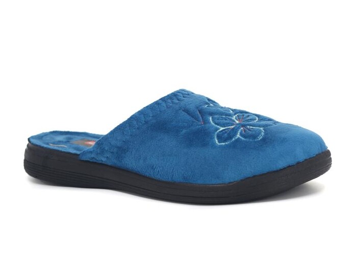 Gezer Zenne 15315.00 Nakışlı Traşlı Ev Terliği Petrol Mavisi - Gezer