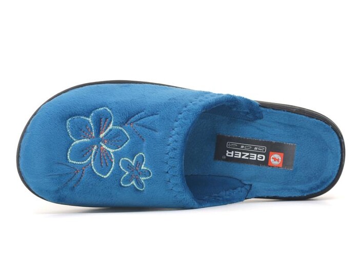 Gezer Zenne 15315.00 Nakışlı Traşlı Ev Terliği Petrol Mavisi - Gezer (1)