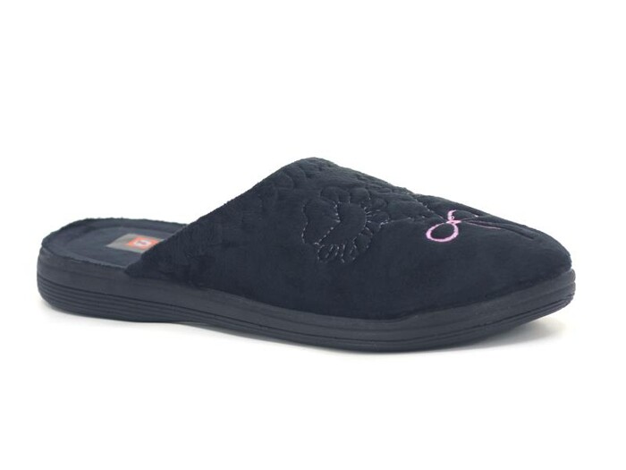 Gezer Zenne 15316.00 Nakışlı Traşlı Ev Terliği Siyah - 1