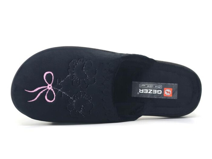 Gezer Zenne 15316.00 Nakışlı Traşlı Ev Terliği Siyah - Gezer (1)