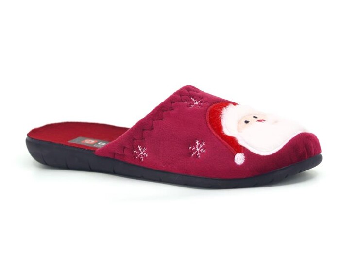 Gezer Zenne 15760 Noel Baba Nakışlı Traşlı Ev Terliği Bordo - 1